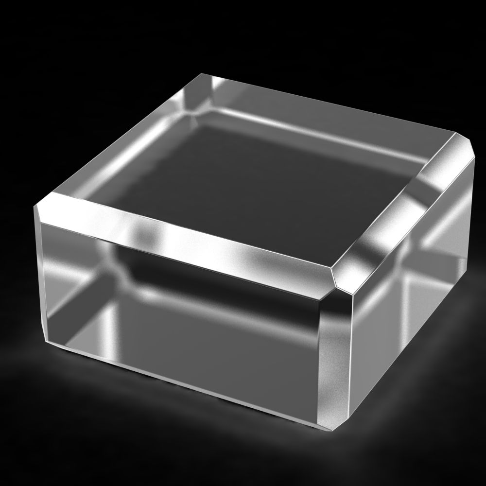 Acrylic Block 3-3/4" x 3-3/4" x 2" thick - beve #2